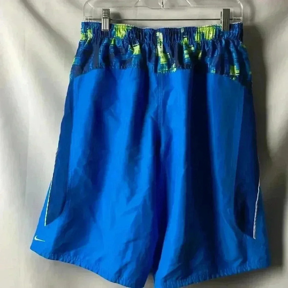 NIKE SWIM TRUNKS ELASTIC WAIST DRAWSTRING CLOSURE MESH LINED BLUE CLEAN - Picture 4 of 11